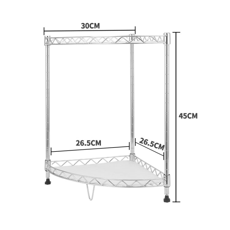Multi-functional Kitchen Adjustable Shelf Carbon Steel Fan-shaped Seasoning Storage Rack, Size:2-layer Silver