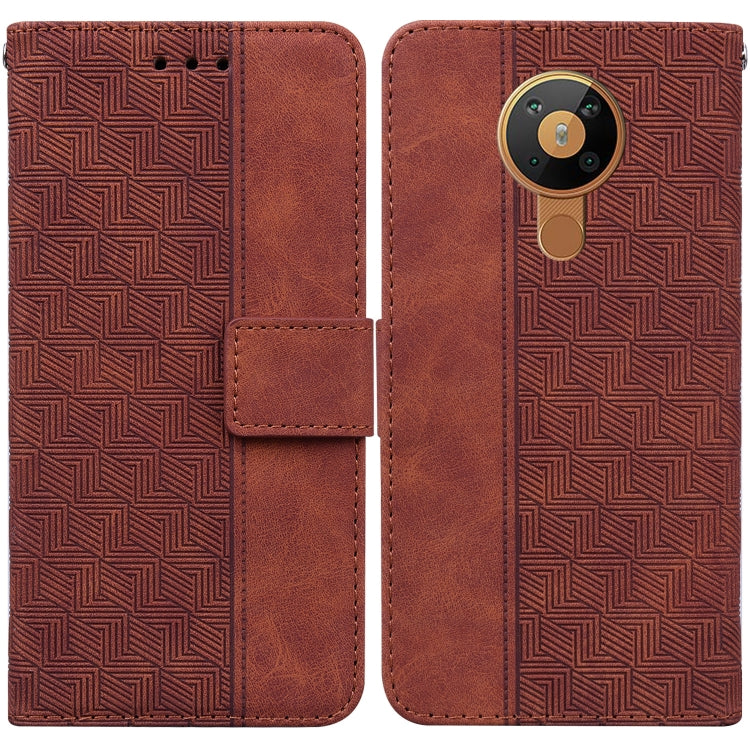 For Nokia 5.3 Geometric Embossed Leather Phone Case