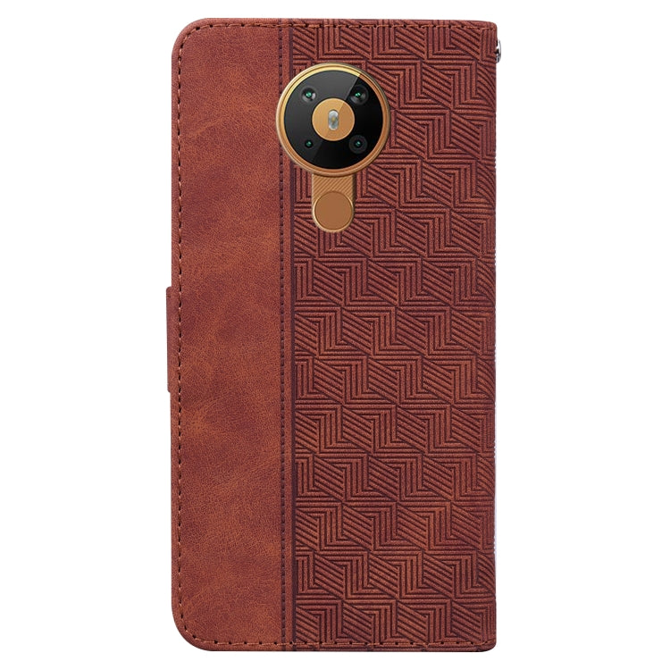 For Nokia 5.3 Geometric Embossed Leather Phone Case