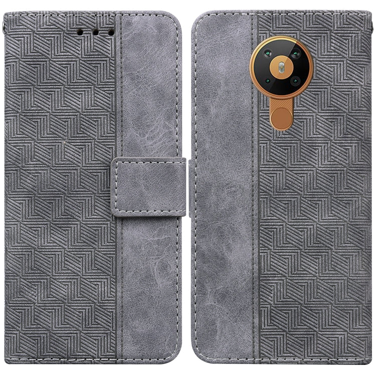 For Nokia 5.3 Geometric Embossed Leather Phone Case