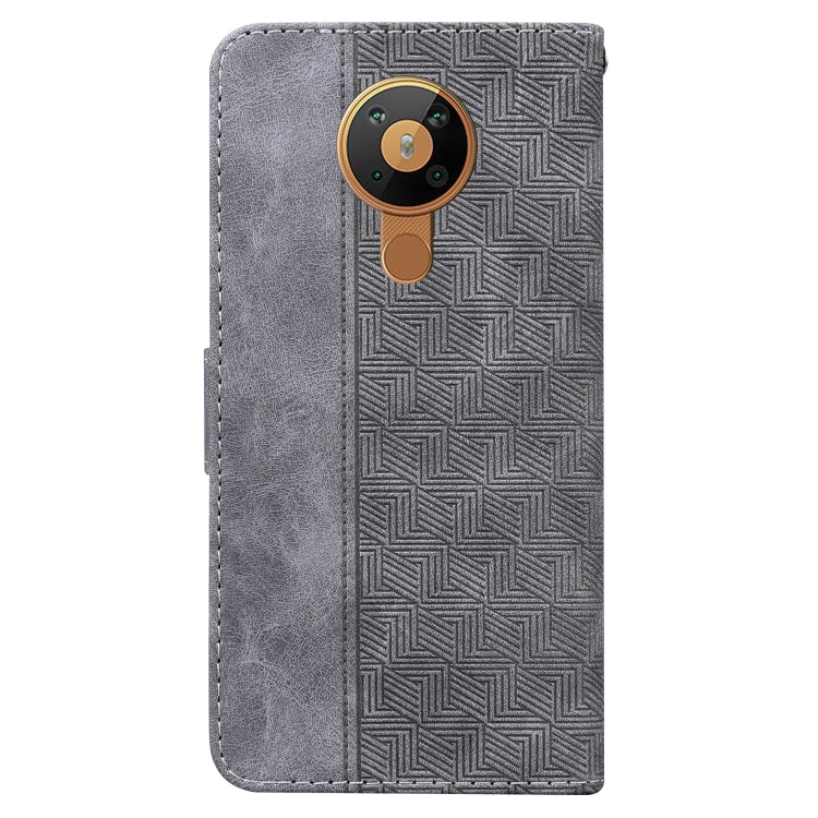For Nokia 5.3 Geometric Embossed Leather Phone Case