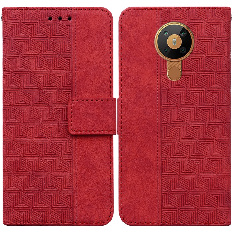 For Nokia 5.3 Geometric Embossed Leather Phone Case