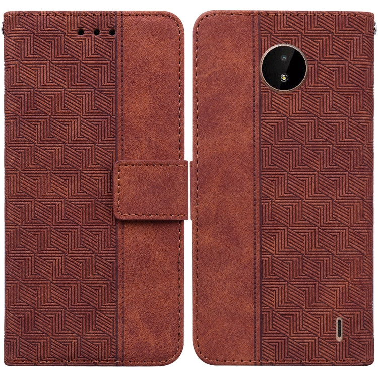 For Nokia C20 / C10 Geometric Embossed Leather Phone Case