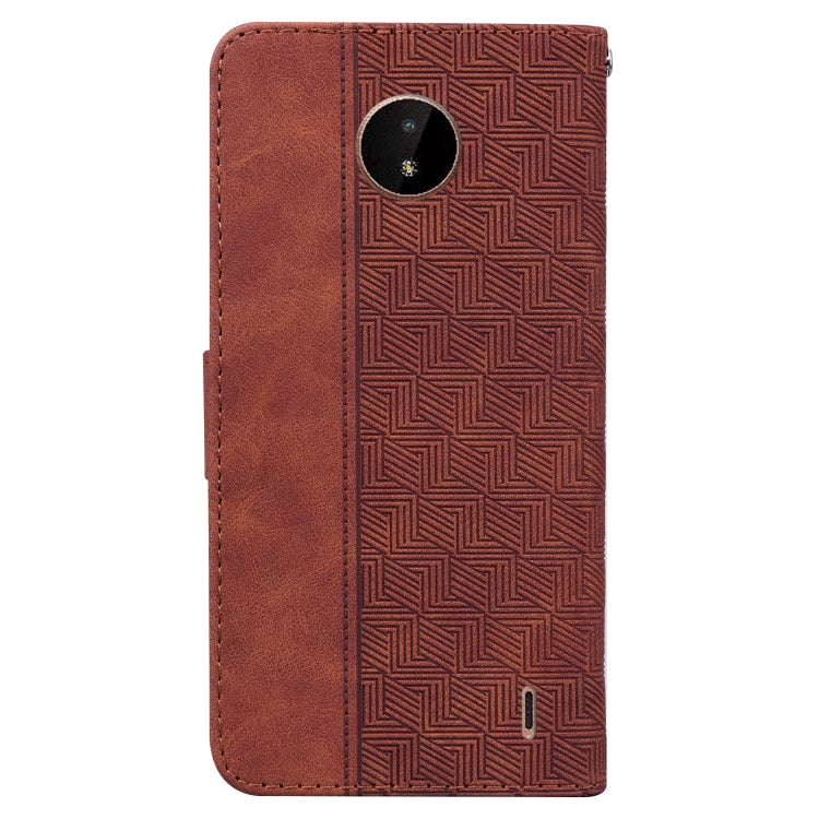 For Nokia C20 / C10 Geometric Embossed Leather Phone Case