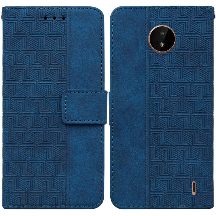For Nokia C20 / C10 Geometric Embossed Leather Phone Case