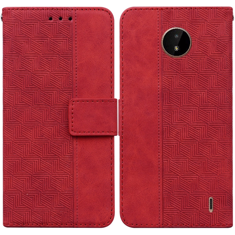 For Nokia C20 / C10 Geometric Embossed Leather Phone Case