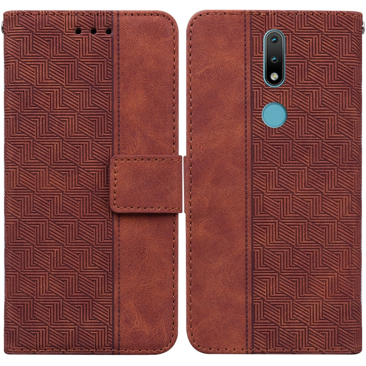 For Nokia 2.4 Geometric Embossed Leather Phone Case