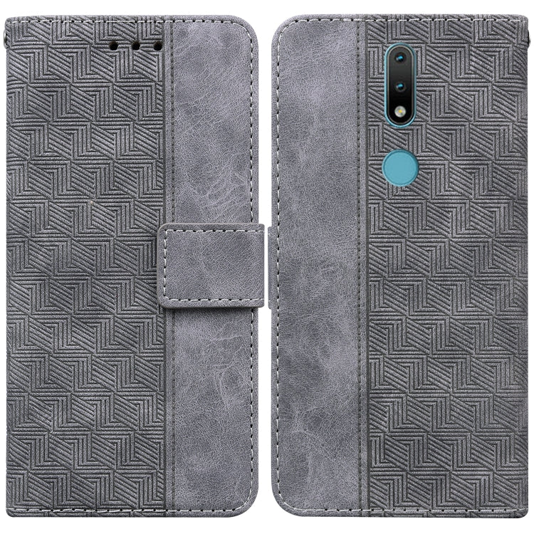 For Nokia 2.4 Geometric Embossed Leather Phone Case