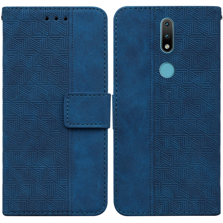 For Nokia 2.4 Geometric Embossed Leather Phone Case
