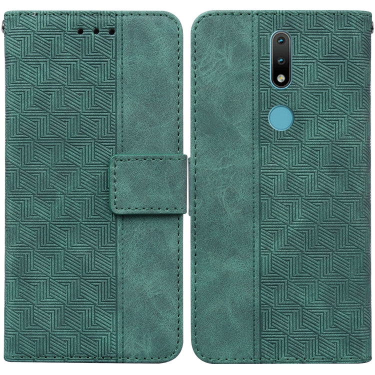 For Nokia 2.4 Geometric Embossed Leather Phone Case