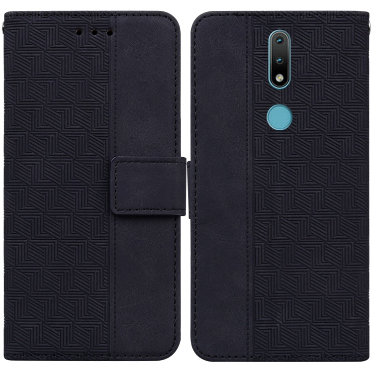 For Nokia 2.4 Geometric Embossed Leather Phone Case