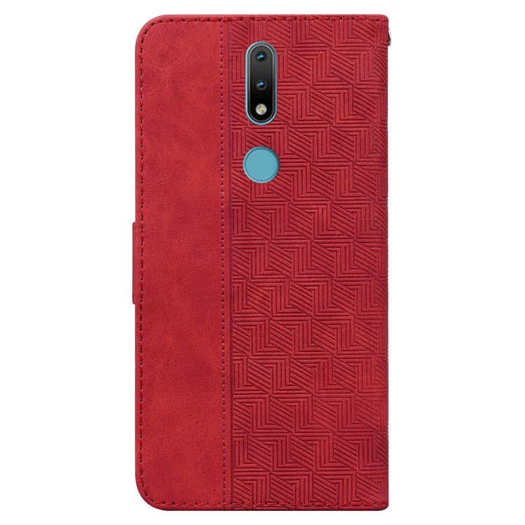 For Nokia 2.4 Geometric Embossed Leather Phone Case