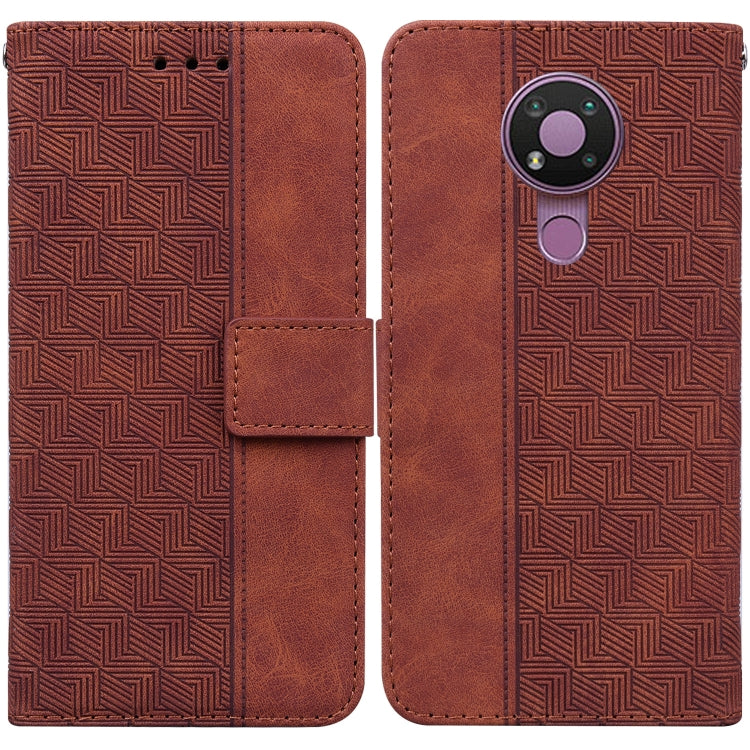 For Nokia 3.4 Geometric Embossed Leather Phone Case