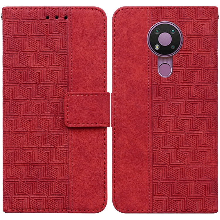 For Nokia 3.4 Geometric Embossed Leather Phone Case