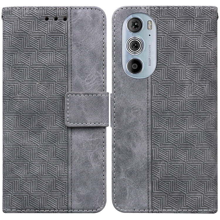For Motorola Edge+ 2022 / Edge 30 Pro Geometric Embossed Leather Phone Case