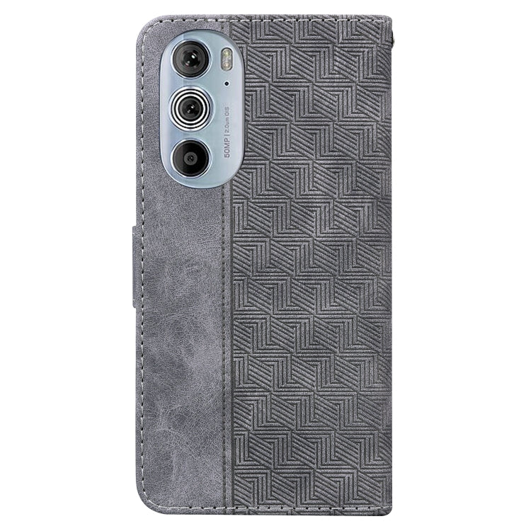 For Motorola Edge+ 2022 / Edge 30 Pro Geometric Embossed Leather Phone Case