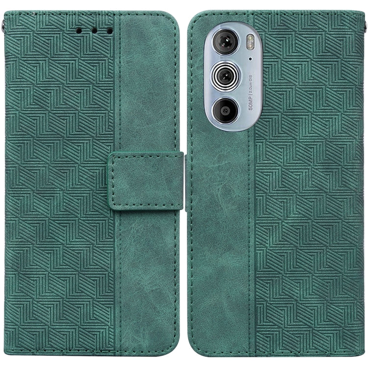 For Motorola Edge+ 2022 / Edge 30 Pro Geometric Embossed Leather Phone Case