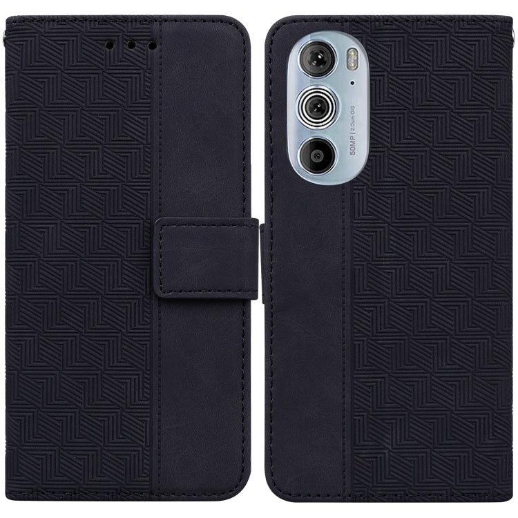 For Motorola Edge+ 2022 / Edge 30 Pro Geometric Embossed Leather Phone Case