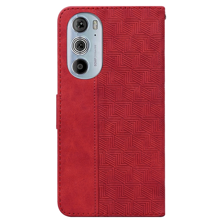 For Motorola Edge+ 2022 / Edge 30 Pro Geometric Embossed Leather Phone Case