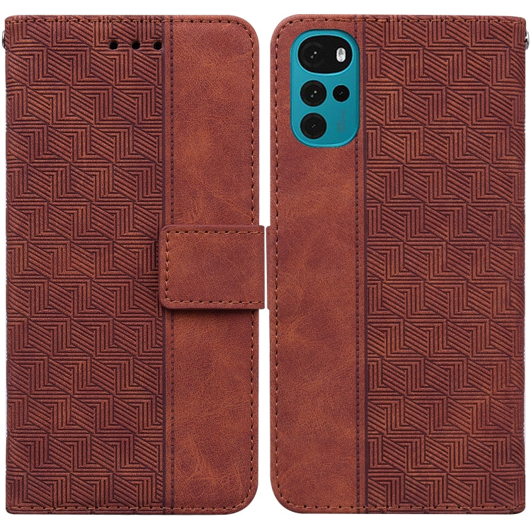 For Motorola Moto G22 Geometric Embossed Leather Phone Case