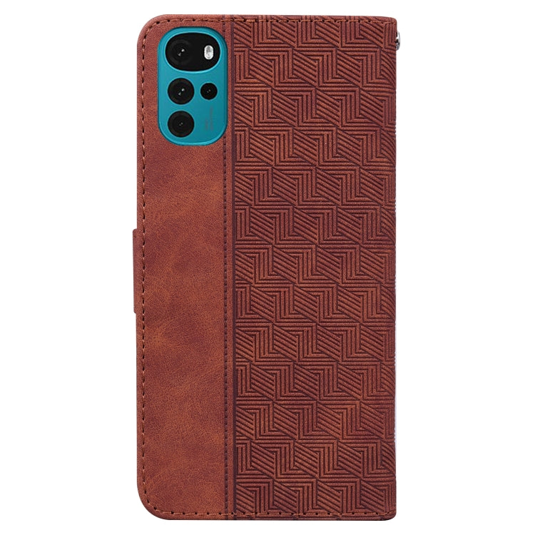For Motorola Moto G22 Geometric Embossed Leather Phone Case