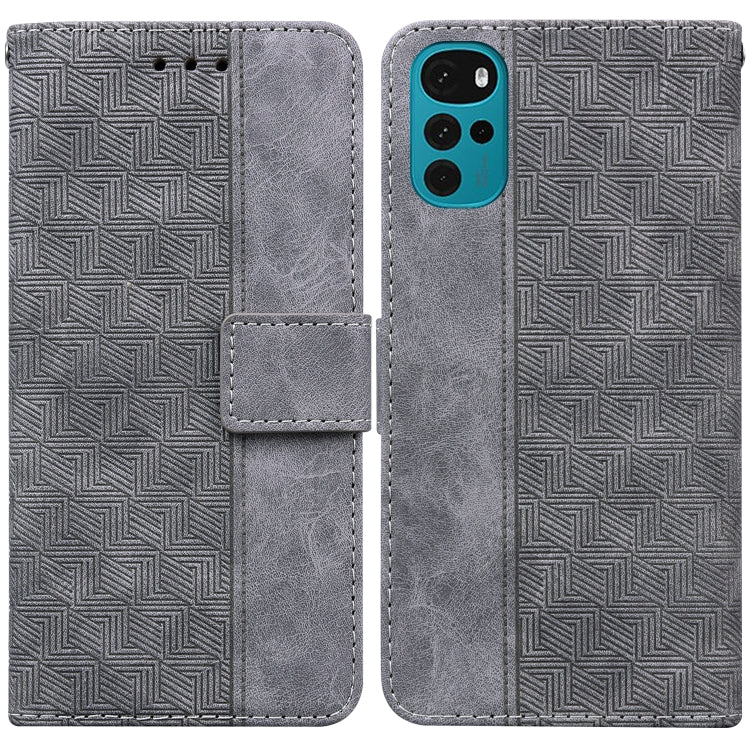 For Motorola Moto G22 Geometric Embossed Leather Phone Case