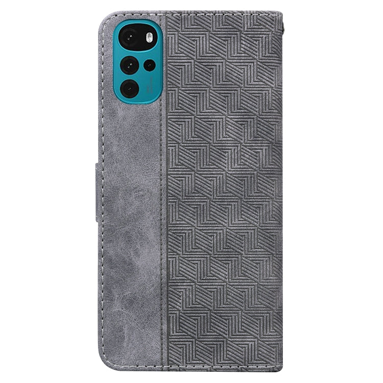 For Motorola Moto G22 Geometric Embossed Leather Phone Case