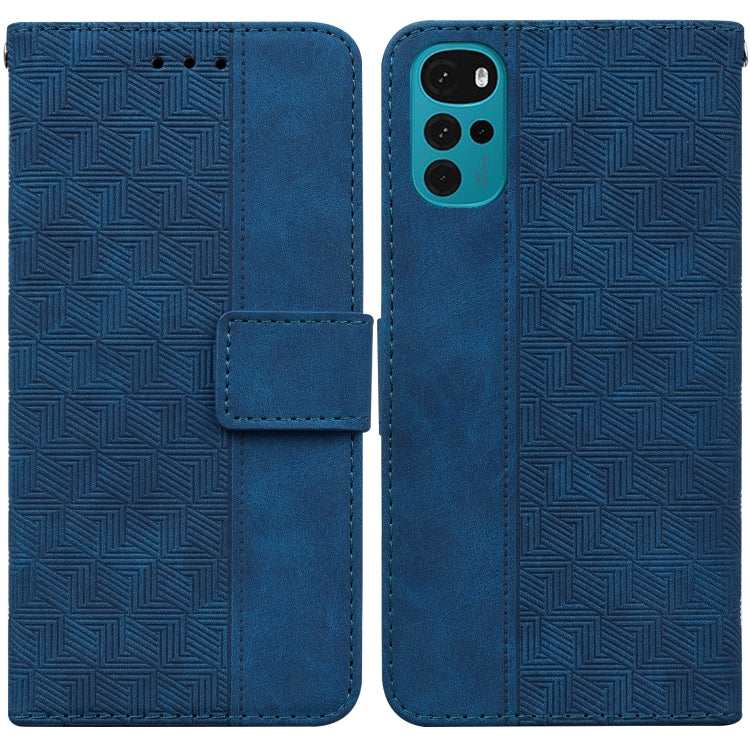 For Motorola Moto G22 Geometric Embossed Leather Phone Case