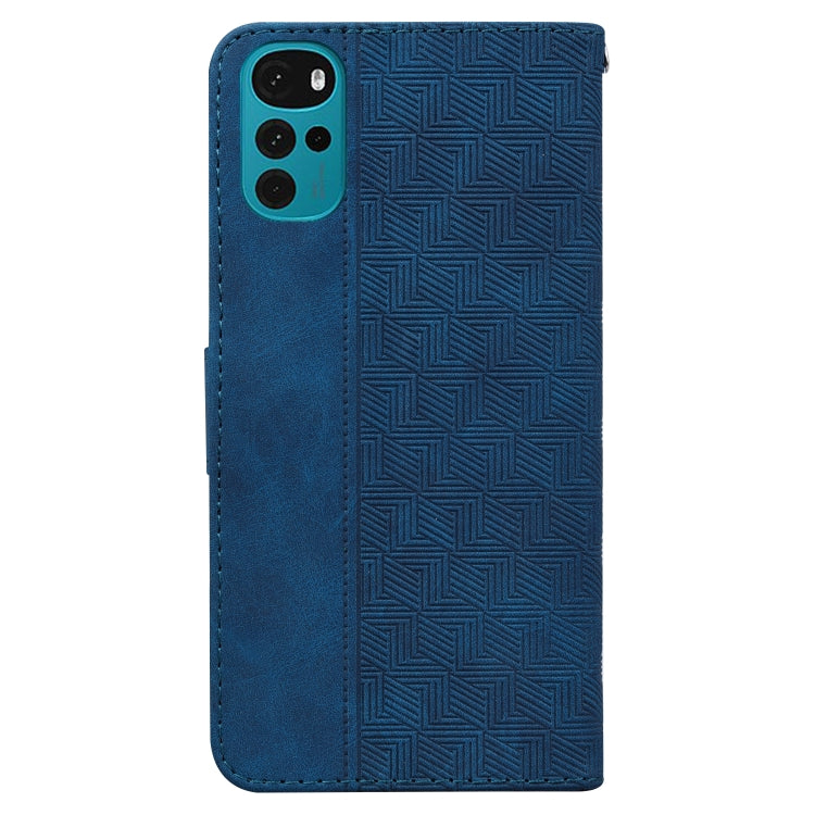 For Motorola Moto G22 Geometric Embossed Leather Phone Case