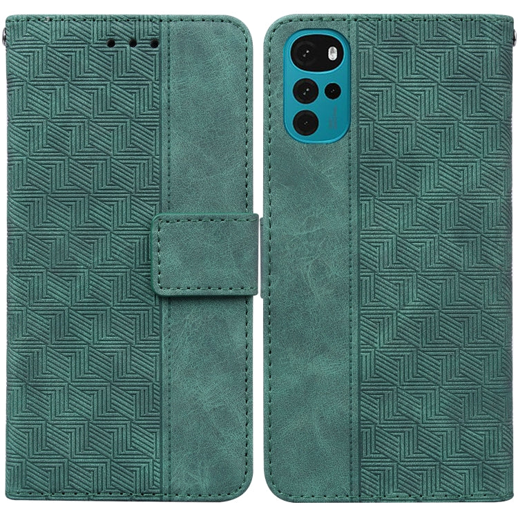 For Motorola Moto G22 Geometric Embossed Leather Phone Case