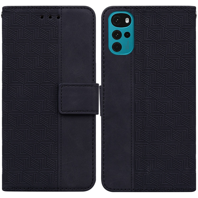 For Motorola Moto G22 Geometric Embossed Leather Phone Case