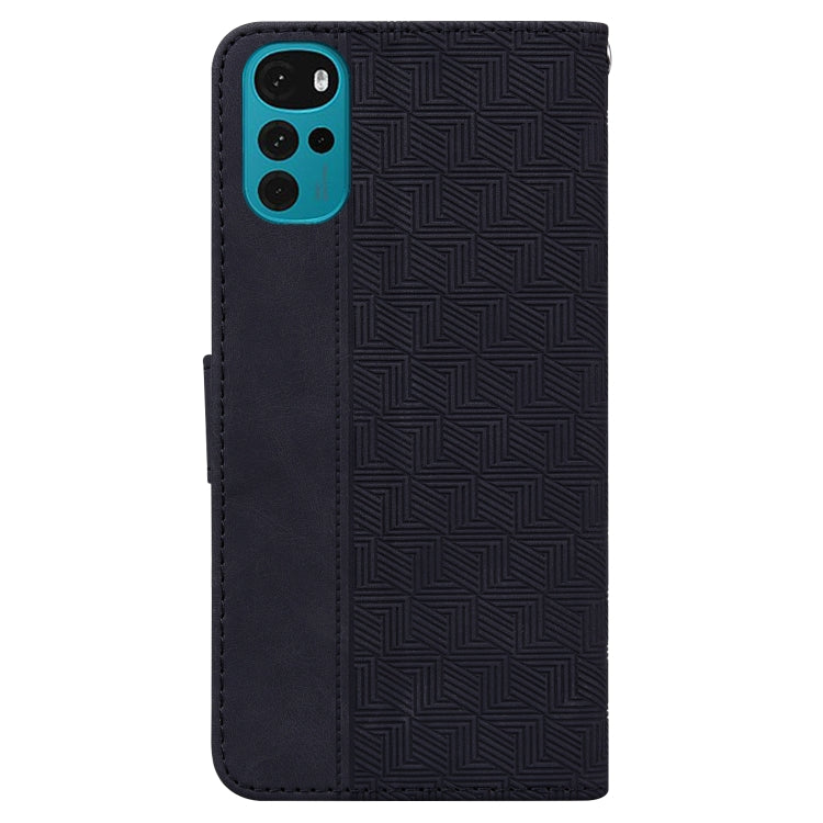 For Motorola Moto G22 Geometric Embossed Leather Phone Case