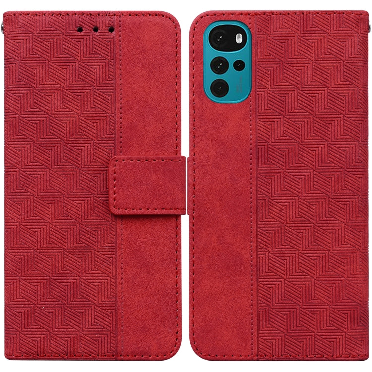 For Motorola Moto G22 Geometric Embossed Leather Phone Case