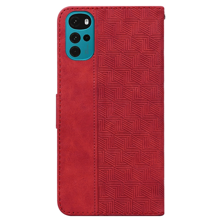 For Motorola Moto G22 Geometric Embossed Leather Phone Case