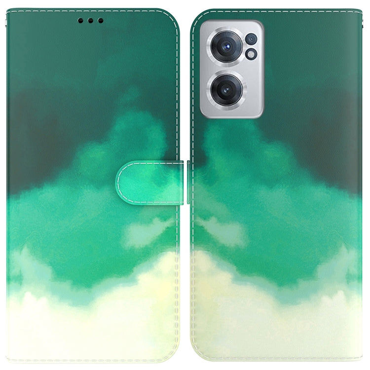 For OnePlus Nord CE 2 5G Watercolor Pattern Horizontal Flip Leather Phone Case