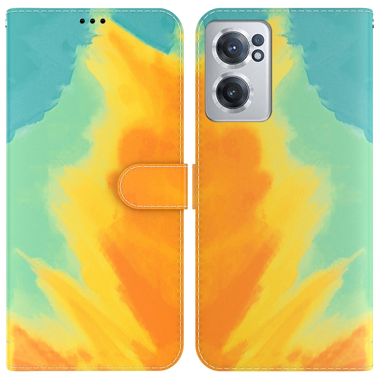 For OnePlus Nord CE 2 5G Watercolor Pattern Horizontal Flip Leather Phone Case