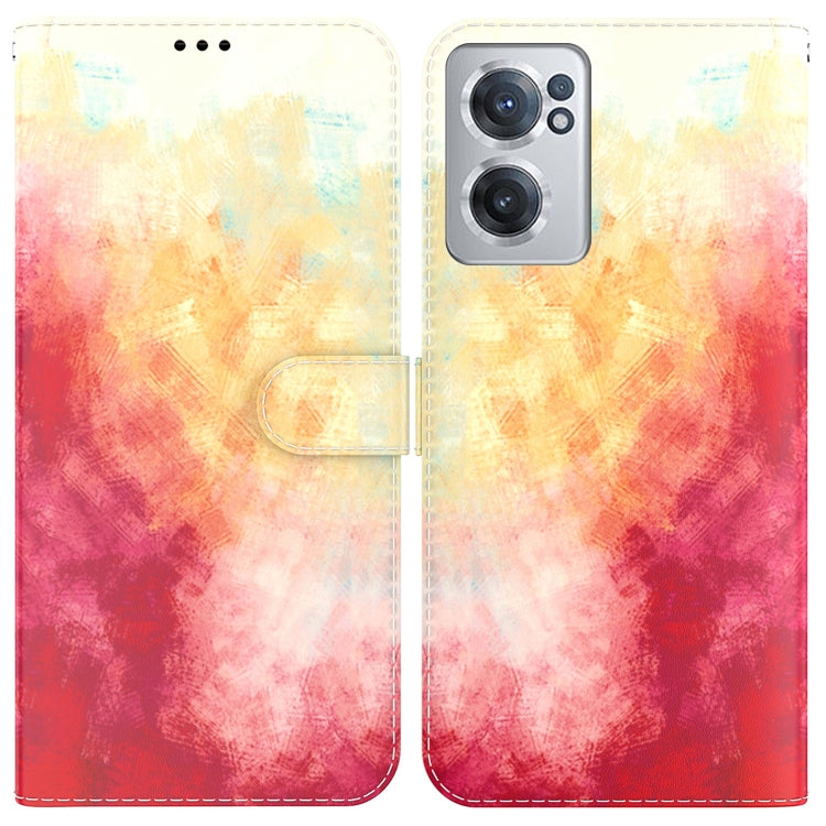 For OnePlus Nord CE 2 5G Watercolor Pattern Horizontal Flip Leather Phone Case