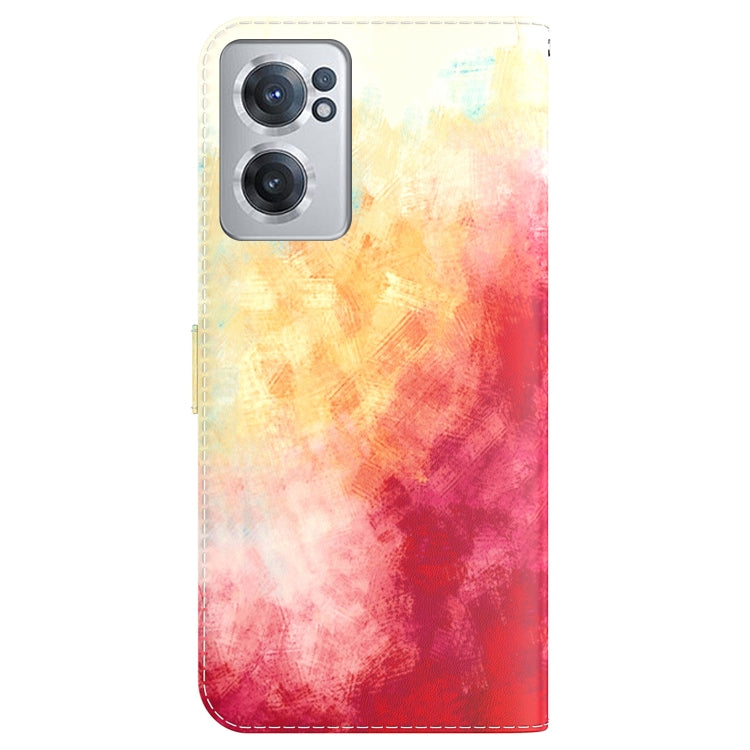 For OnePlus Nord CE 2 5G Watercolor Pattern Horizontal Flip Leather Phone Case