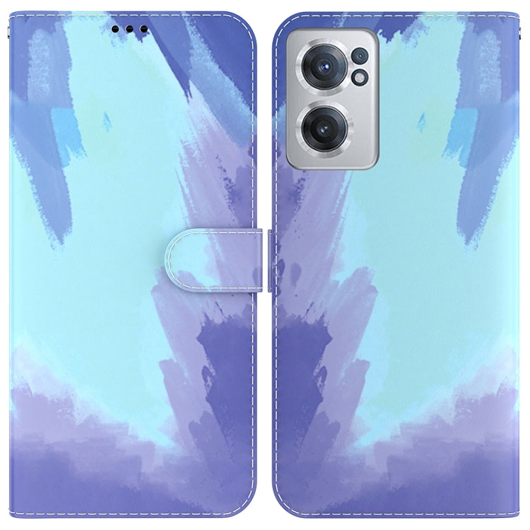For OnePlus Nord CE 2 5G Watercolor Pattern Horizontal Flip Leather Phone Case