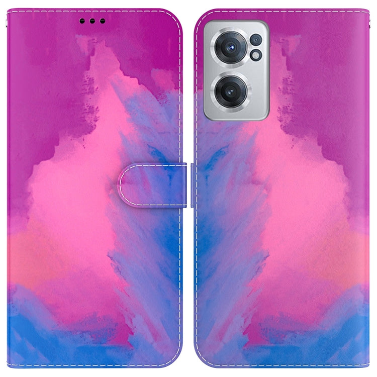 For OnePlus Nord CE 2 5G Watercolor Pattern Horizontal Flip Leather Phone Case