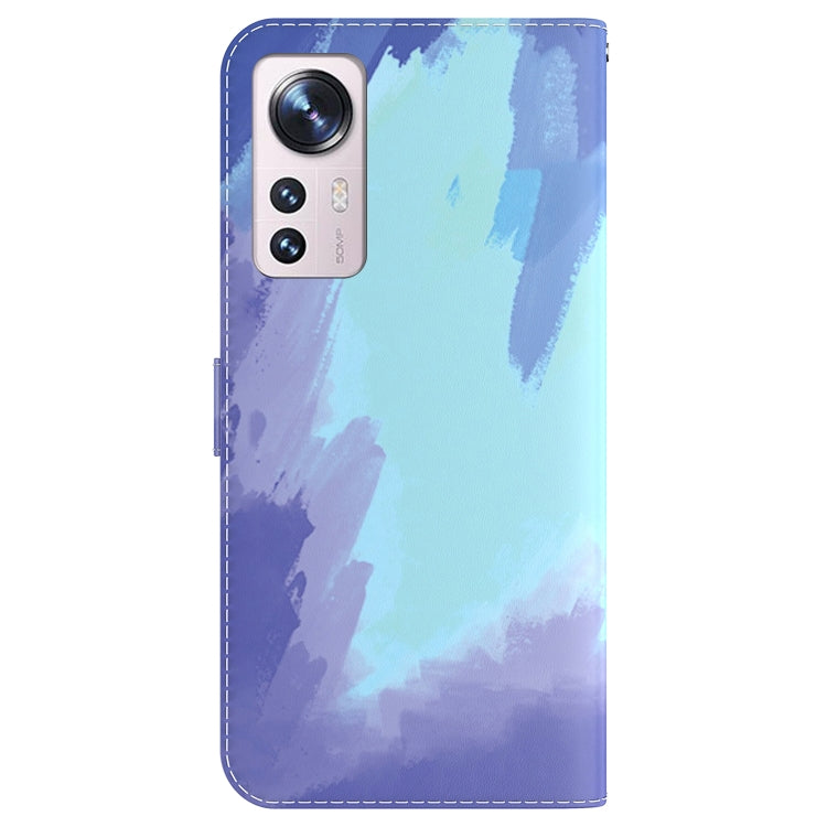 For Xiaomi 12 / 12X Watercolor Pattern Horizontal Flip Leather Phone Case