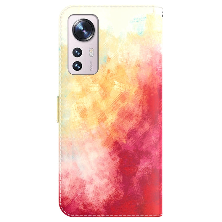 For Xiaomi 12 Pro Watercolor Pattern Horizontal Flip Leather Phone Case