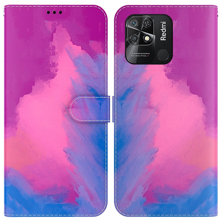 For Xiaomi Redmi 10C Watercolor Pattern Horizontal Flip Leather Phone Case