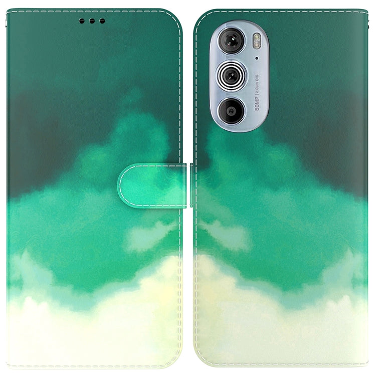 For Motorola Moto G22 Watercolor Pattern Horizontal Flip Leather Phone Case