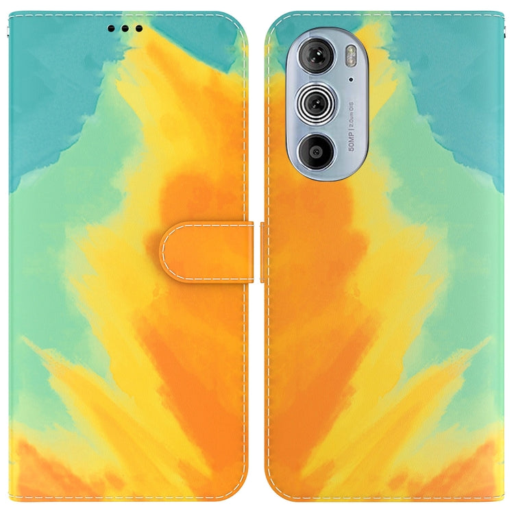 For Motorola Moto G22 Watercolor Pattern Horizontal Flip Leather Phone Case