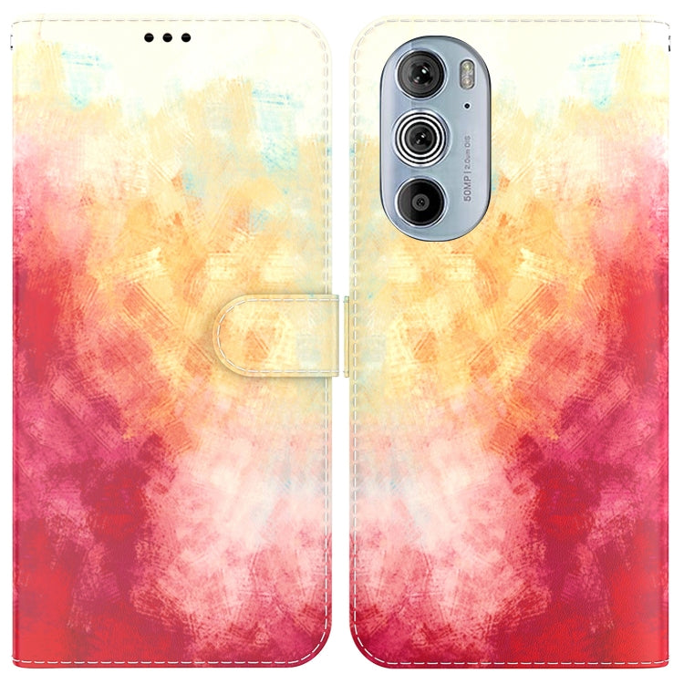 For Motorola Moto G22 Watercolor Pattern Horizontal Flip Leather Phone Case