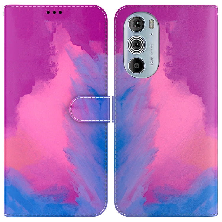 For Motorola Moto G22 Watercolor Pattern Horizontal Flip Leather Phone Case