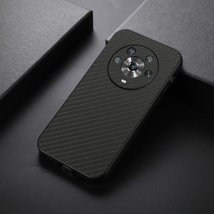 For Honor Magic4 Accurate Hole Carbon Fiber Texture PU Phone Case