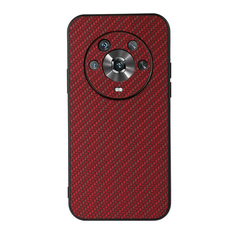 For Honor Magic4 Accurate Hole Carbon Fiber Texture PU Phone Case