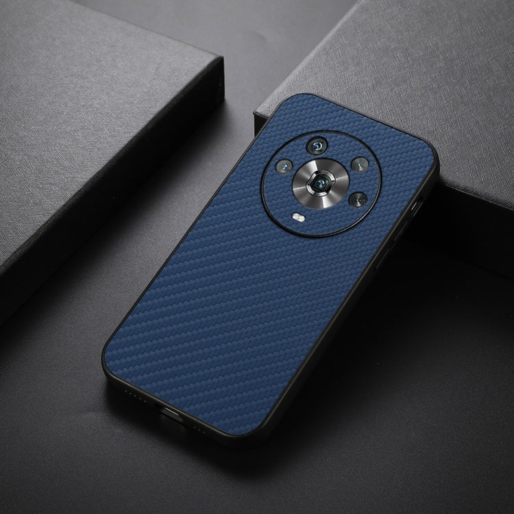 For Honor Magic4 Accurate Hole Carbon Fiber Texture PU Phone Case